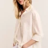 Blouse With Embroidered Flowers