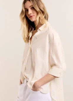 Blouse With Embroidered Flowers