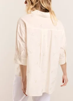 Blouse With Embroidered Flowers