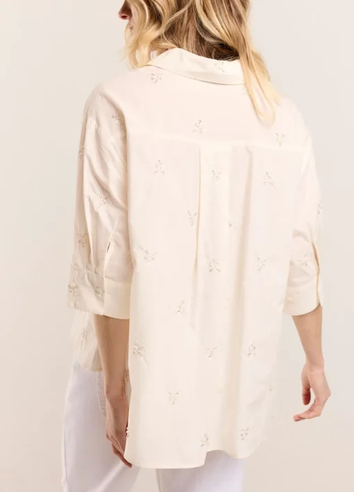 Blouse With Embroidered Flowers