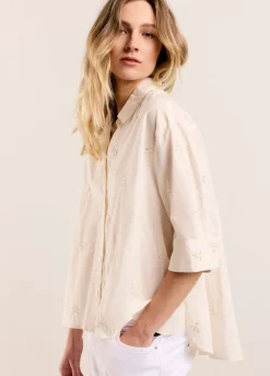 Blouse With Embroidered Flowers