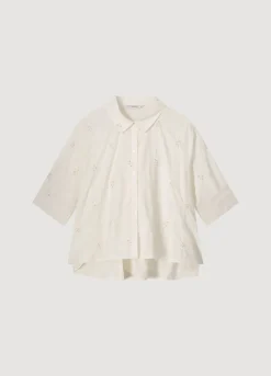 Blouse With Embroidered Flowers