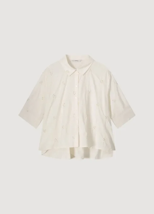 Blouse With Embroidered Flowers