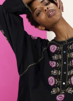 Blouse With Floral Embroidery