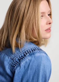 Denim Blouse With Buttons