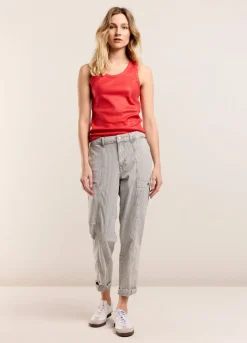 Indigo Striped Denim Trousers