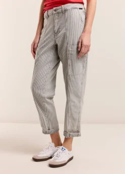 Indigo Striped Denim Trousers