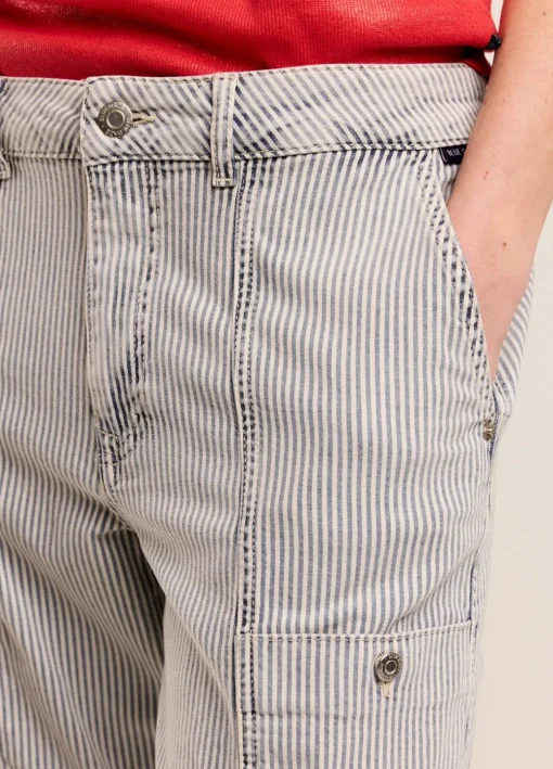 Indigo Striped Denim Trousers