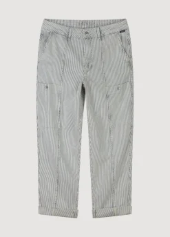 Indigo Striped Denim Trousers