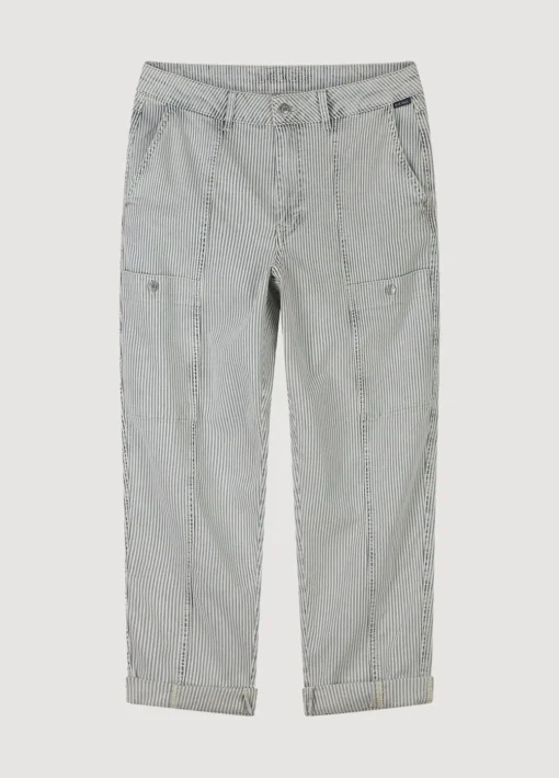 Indigo Striped Denim Trousers