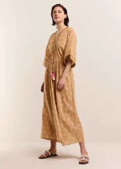 Kimono Dress With Shimmering Piping