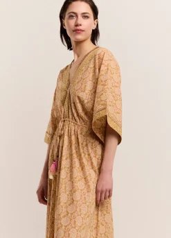 Kimono Dress With Shimmering Piping