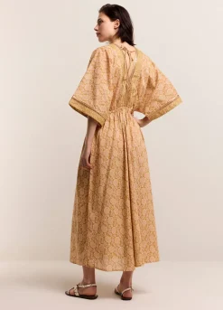Kimono Dress With Shimmering Piping