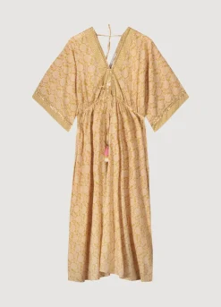 Kimono Dress With Shimmering Piping