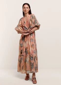 Long, Shimmery Tiered Dress