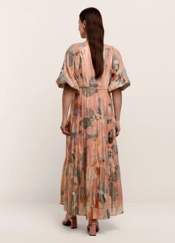 Long, Shimmery Tiered Dress