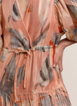 Long, Shimmery Tiered Dress