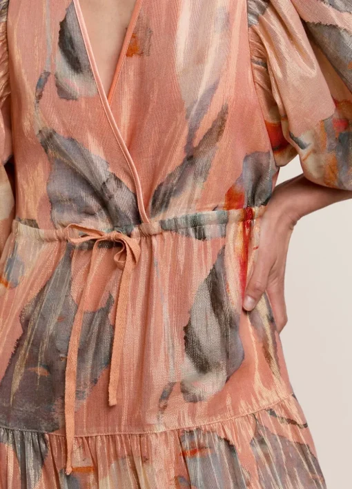 Long, Shimmery Tiered Dress