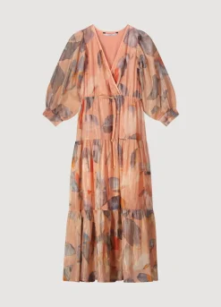 Long, Shimmery Tiered Dress
