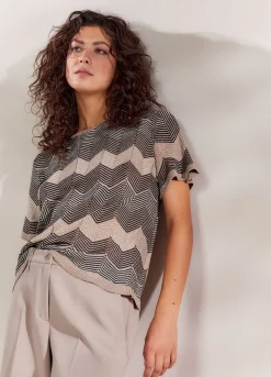 Metallic Zigzag Top