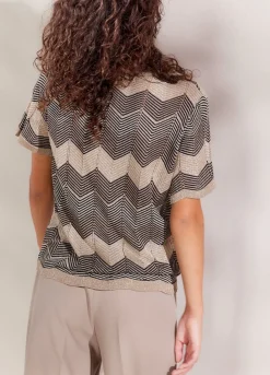 Metallic Zigzag Top