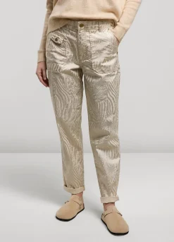 Metallic-Print Trousers