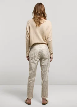 Metallic-Print Trousers