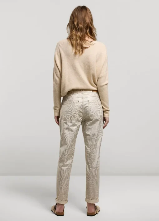 Metallic-Print Trousers