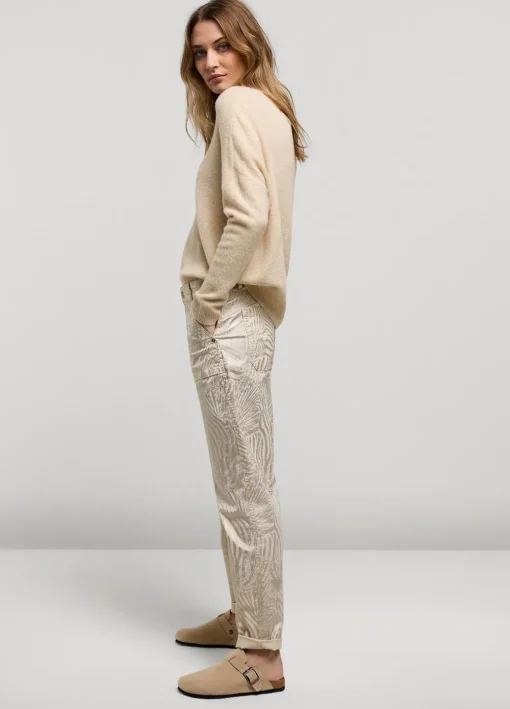 Metallic-Print Trousers
