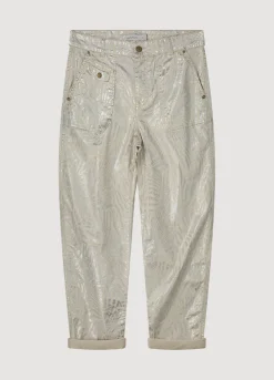 Metallic-Print Trousers