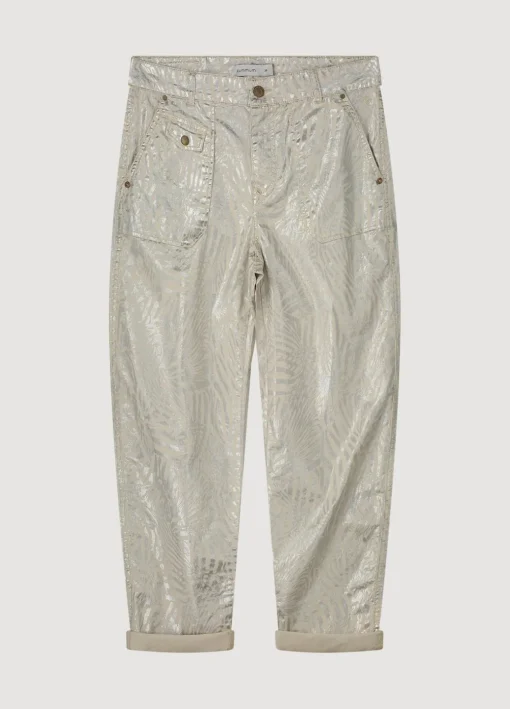 Metallic-Print Trousers