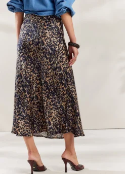 Mid-Length Skirt With Animal Print
