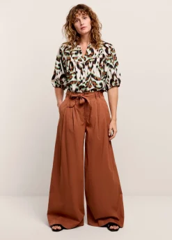 Palazzo Trousers With Belt