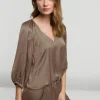 Satin V-Neck Top