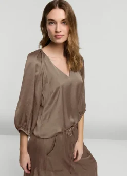 Satin V-Neck Top