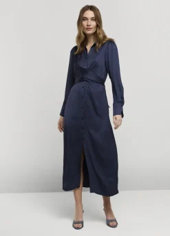 Silky Touch Button-Down Dress
