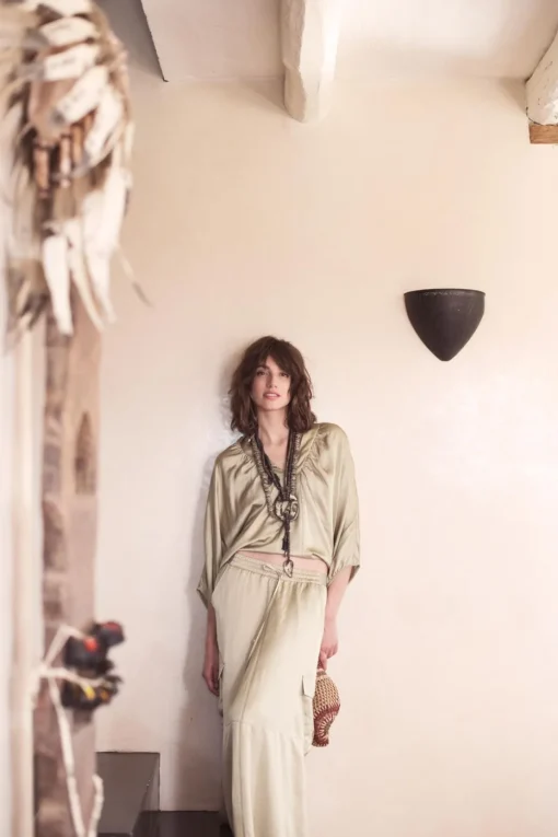 Silky-Touch Cargo Skirt