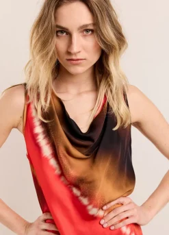 Sleeveless Faded Print Dress
