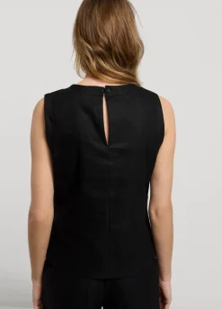 Sleeveless, Linen-Blend Top