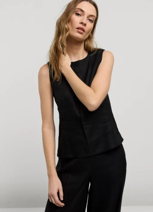 Sleeveless, Linen-Blend Top