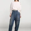 Striped Cargo Jeans