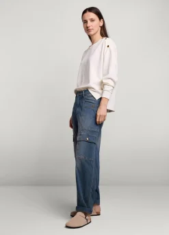 Striped Cargo Jeans