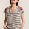T-Shirt With Floral Embroidery