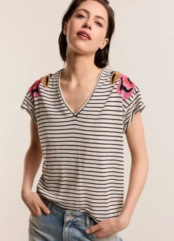 T-Shirt With Floral Embroidery
