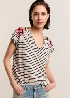 T-Shirt With Floral Embroidery