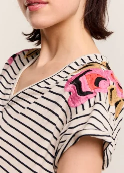 T-Shirt With Floral Embroidery