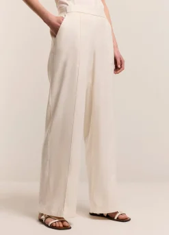 Wide-Leg Trousers With Pintuck