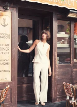 Wide-Leg Trousers With Pintuck